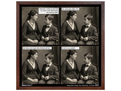 Rámeček ART komiks MAMINKO 60x60 cm RAM HNEDY