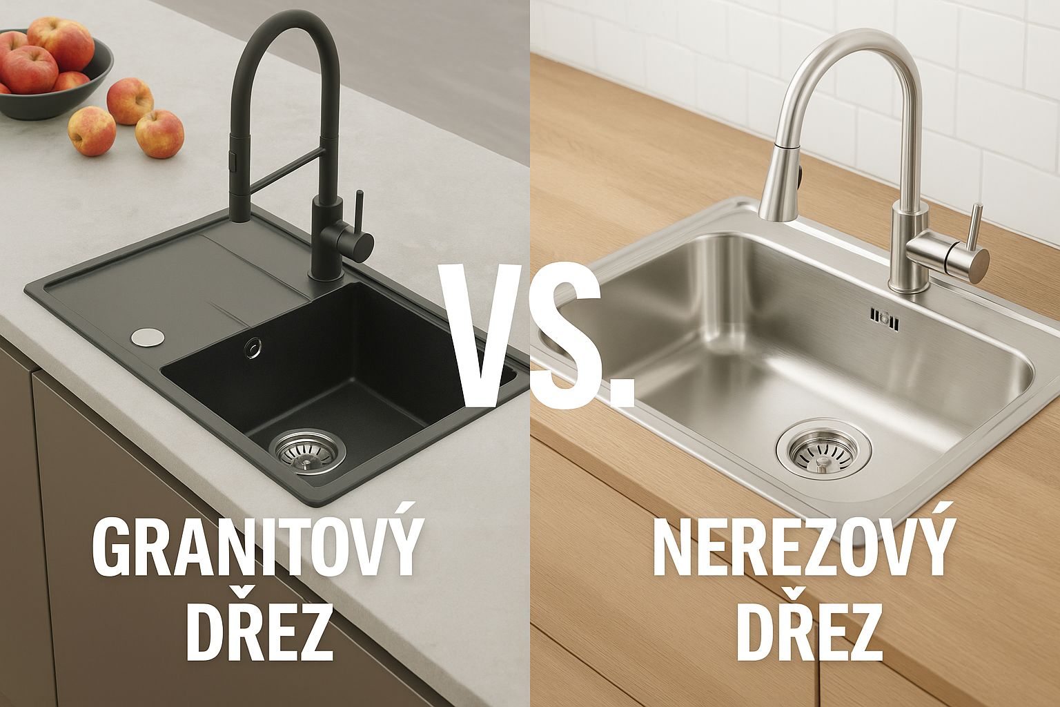 Granitové vs. nerezové dřezy – Proč je granit jasná volba?