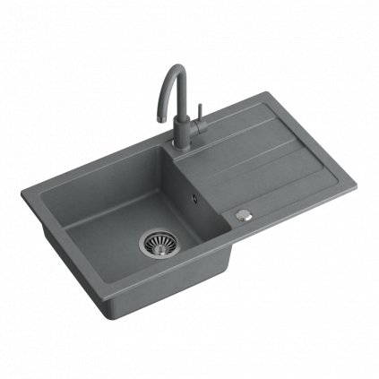 QUADRON GO MAX šedý  Šedý Granitový dřez QUADRON GO- MAX + BATERIE TQ7744GMSZ