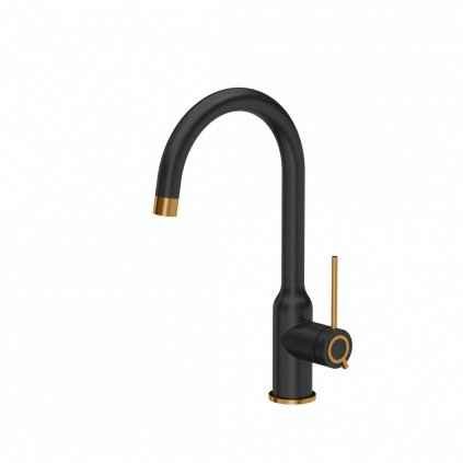 Kuchyňská dřezová baterie QUADRON INGRID Q LINE černý mat/měděná