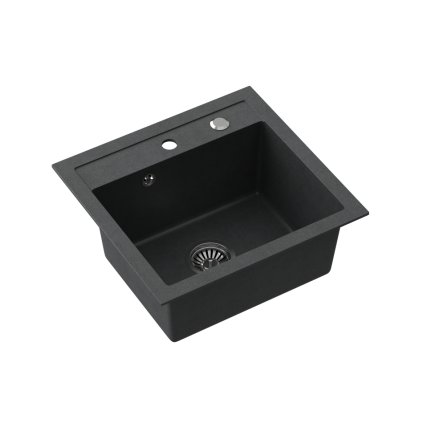 Černý kuchyňský granitový dřez QUADRON JOHNNY 110 bez odkapu