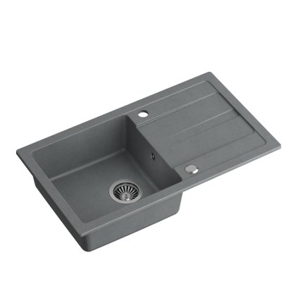 Šedý kuchyňský granitový dřez QUADRON TOM 111