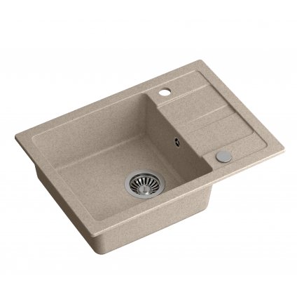 Béžový (pískový) kuchyňský granitový dřez QUADRON TOM 116
