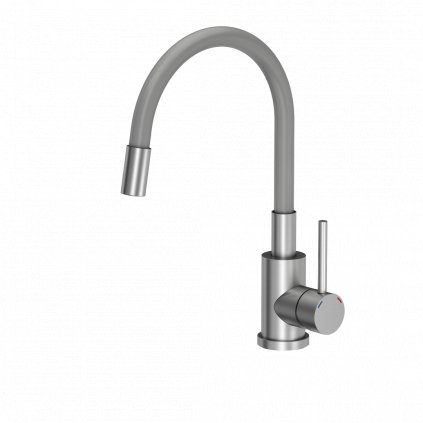 Šedá/nerez ohebná kuchyňská dřezová baterie QUADRON MAGGIE
