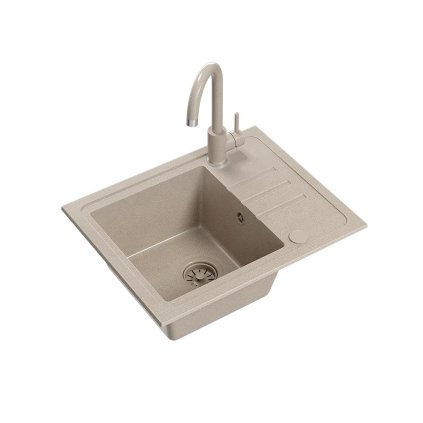 Béžový (pískový) kuchyňský granitový dřez QUADRON BEN 116 + BATERIE