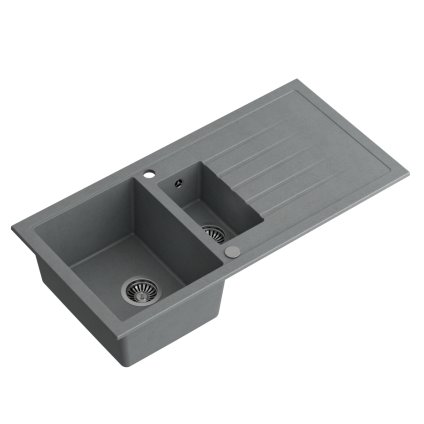 QUADRON BRUCE 156 šedý  Šedý 1,5 komorový kuchyňský granitový dřez QUADRON BRUCE 156