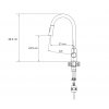 Kuchyňská dřezová baterie QUADRON JULIA s vytahovací sprchou černá mat nákres