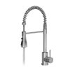 Kuchyňská dřezová baterie QUADRON SALMA s pružinovou hadicí a sprchou v provedení broušená ocel