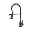 Kuchyňská dřezová baterie QUADRON SALMA s pružinovou hadicí a sprchou v barvě černý mat 52137BLM