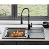 Nastavitelný košík do dřezu černý/nerezový QUADRON B3821_BL