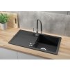 Černý kuchyňský granitový dřez QUADRON READY- MAX + BATERIE A DÁVKOVAČ NA SAPONÁT