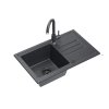 Černý kuchyňský granitový dřez QUADRON BEN 111 + BATERIE