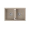 Béžový (pískový) dvoukomorový kuchyňský granitový dřez QUADRON DENZEL 120