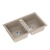 Béžový (pískový) dvoukomorový kuchyňský granitový dřez QUADRON DENZEL 120