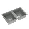 Šedý dvoukomorový kuchyňský granitový dřez QUADRON DENZEL 120