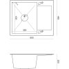 Kuchyňský nerezový dřez QUADRON LUKE 116 (60x48x20 cm) nákres