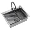 Kuchyňský nerezový dřez QUADRON LUKE 110 s ohebnou baterií a příslušenstvím 58x45x20 cm