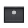Černý kuchyňský granitový dřez Logan 100, jednokomorový k instalaci pod kuchyňskou desku.