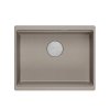 Šedo-béžový kuchyňský granitový dřez Logan 100, jednokomorový k instalaci pod kuchyňskou desku.