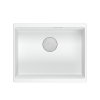 Bílý kuchyňský granitový dřez Logan 100, jednokomorový k instalaci pod kuchyňskou desku