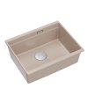 Béžový kuchyňský granitový dřez Logan 100, jednokomorový k instalaci pod kuchyňskou desku.