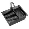 Kuchyňský nerezový dřez QUADRON LUKE 110 černá metalická s baterií a příslušenstvím 58x45x20 cm