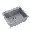 Šedý kuchyňský granitový dřez QUADRON Kurt 110 s příslušenstvím bez baterie