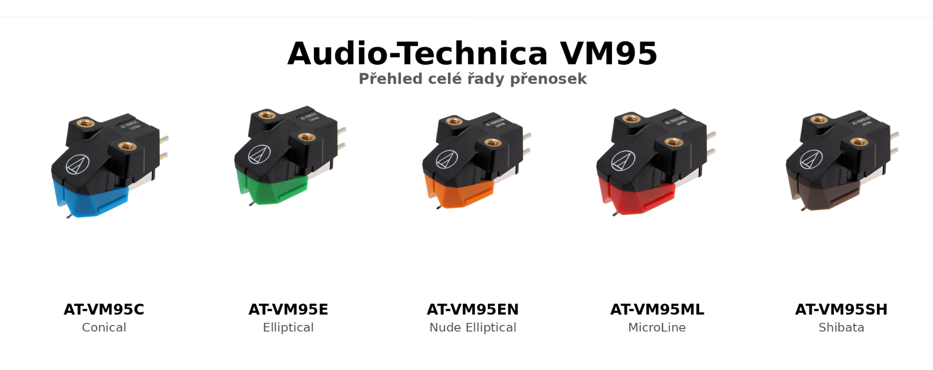 Jak vybrat gramofonovou přenosku Audio-Technica VM95? Conical, Elliptical, Nude Elliptical, MicroLine nebo Shibata?