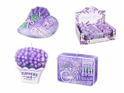 Svíčka LAVENDER STORIES zdobená MOM 12ks