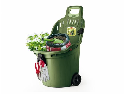 Vozík zahradní univerzální plastový zelený 60x53x89cm