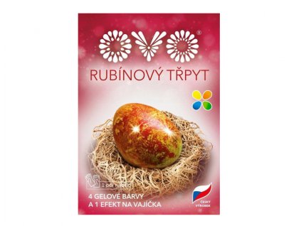 Barva na vajíčka OVO RUBÍN 4 gelové barvy+1 třpyt + rukavice