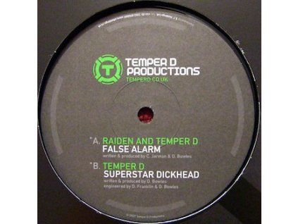 Raiden & Temper D / Temper D ‎– False Alarm / Superstar Dickhead