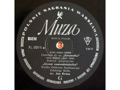 Carl Maria Weber, Paul Dukas, George Gershwin - Wielka Orkiestra Symfoniczna Polskiego Radia, Jan Krenz, Henryk Czyż ‎– Overture From Opera "Euryanthe". L'Apprenti Sorcier. An American In Paris.