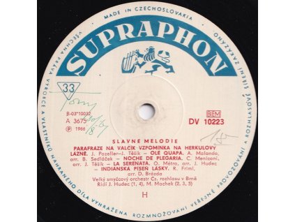 Velký Smyčcový Orchestr Čs. Rozhlasu V Brně – Slavné Melodie
