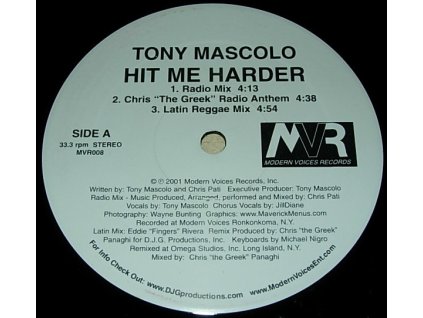 Tony Mascolo ‎– Hit Me Harder
