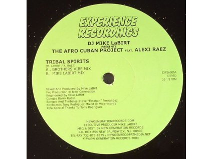 DJ Mike LaBirt Presents The Afro Cuban Project Feat. Alexi Raez ‎– Tribal Spirits