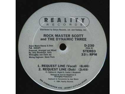 Rock Master Scott And The Dynamic Three ‎– Request Line / The Roof Is On Fire