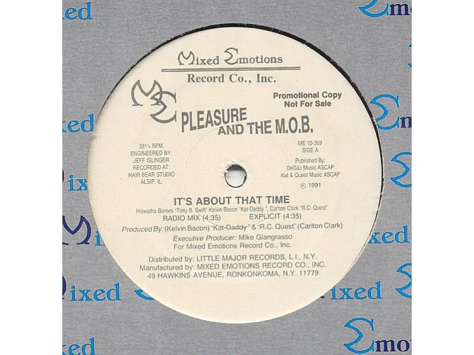 Pleasure And The M.O.B. – It's About That Time / No Escape From The Underground