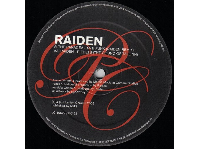 Raiden ‎– Anti Funk (Raiden Remix) / Pizdets (The Sound Of Tallinn)
