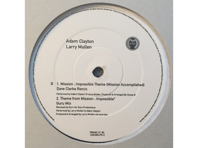 Adam Clayton & Larry Mullen ‎– Mission: Impossible Theme