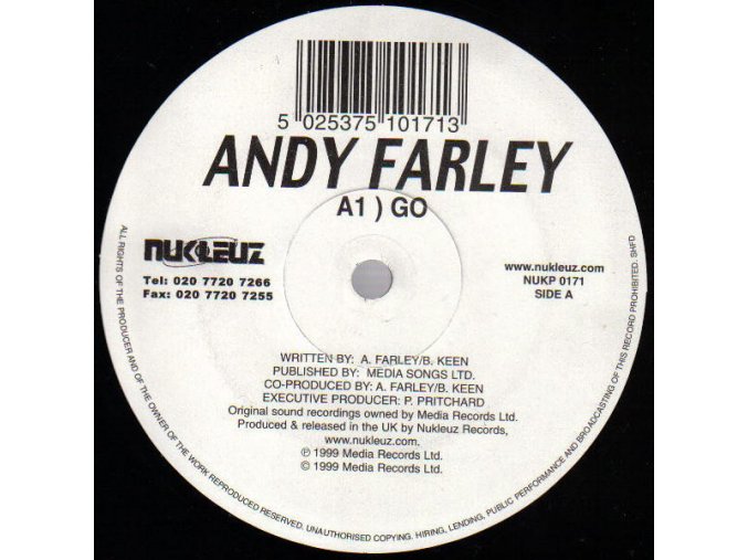 Andy Farley ‎– Go / Sassy Bo Bo