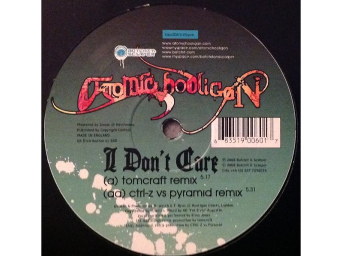 Atomic Hooligan ‎– I Don't Care