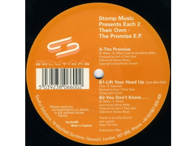 Stomp Music Presents Each 2 Their Own ‎– The Promise EP