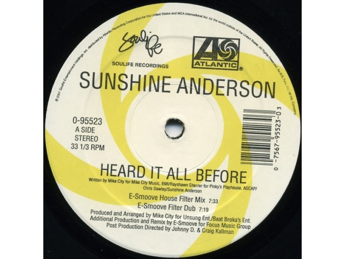Sunshine Anderson – Heard It All Before (Dance Remixes)
