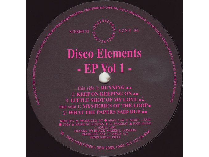 Disco Elements ‎– EP Vol 1