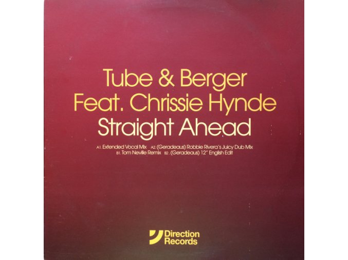 Tube & Berger Feat. Chrissie Hynde ‎– Straight Ahead