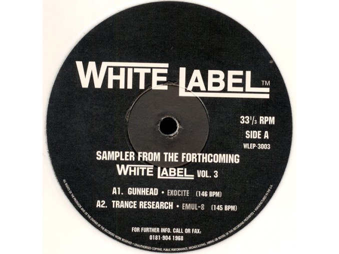 Various ‎– Sampler From The Forthcoming White Label Vol. 3