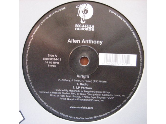 Allen Anthony ‎– Alright