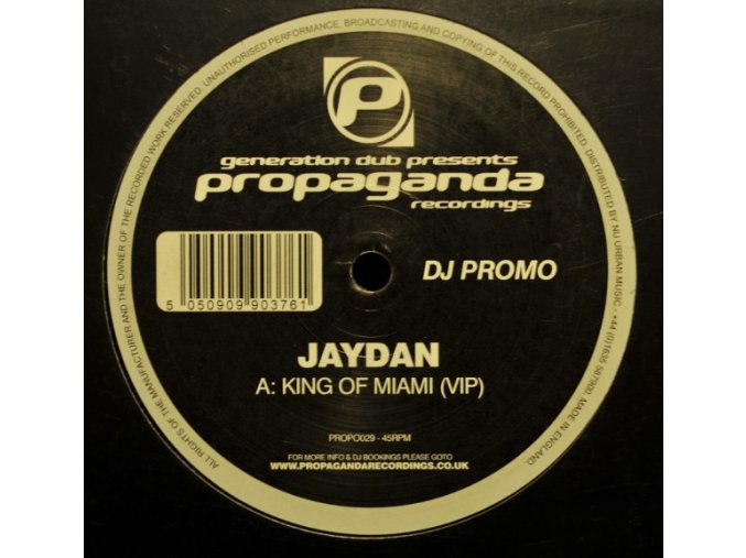 Jaydan ‎– King Of Miami (VIP) / Fear Factor