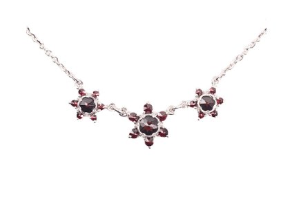silver necklace with czech garnet (6770920)